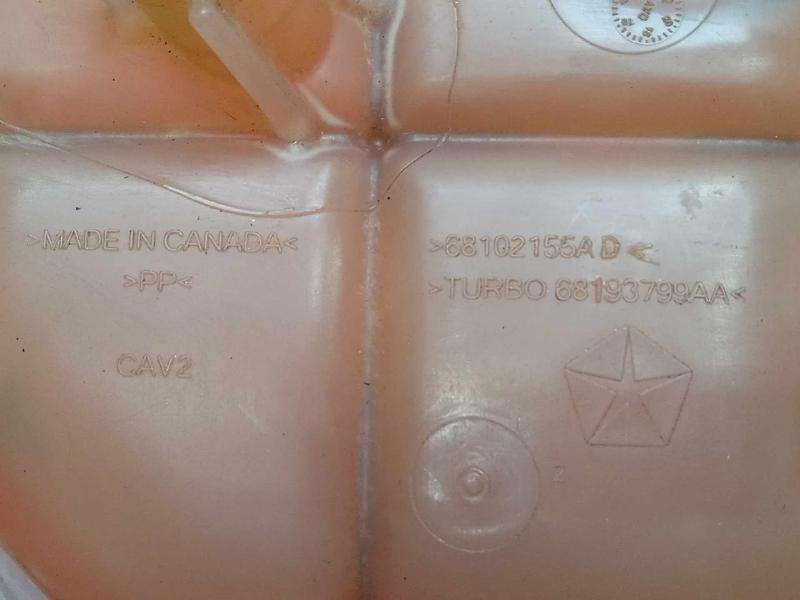 2015-2017 Chrysler 200 Radiator Coolant Overflow Reservoir OEM 68102155AD