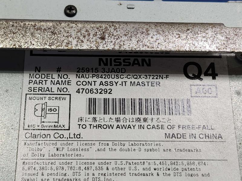 2014 Infiniti QX60 Audio & Visual Equip.(Radio)