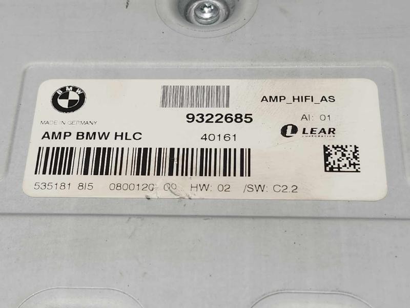2014-2016 BMW 228i Lear HiFi Radio Amplifier Genuine OEM Part 65129322685