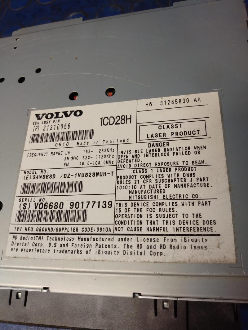 2009 - 2014 Volvo XC90 Radio Receiver AM FM Single CD OEM