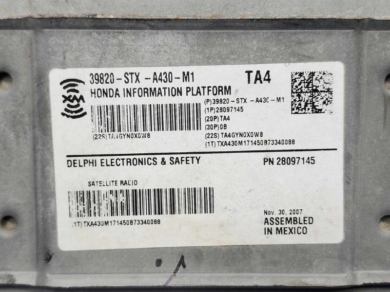 2007-2009 Acura MDX XM Satellite Radio Receiver Tuner Genuine OEM 39820STXA43