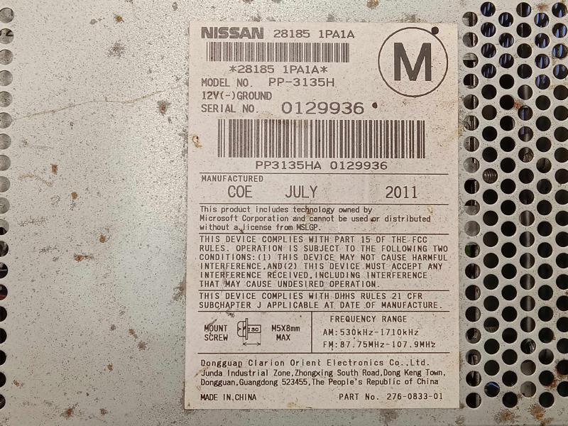 2012 Nissan NV2500 Audio & Visual Equip.(Radio)