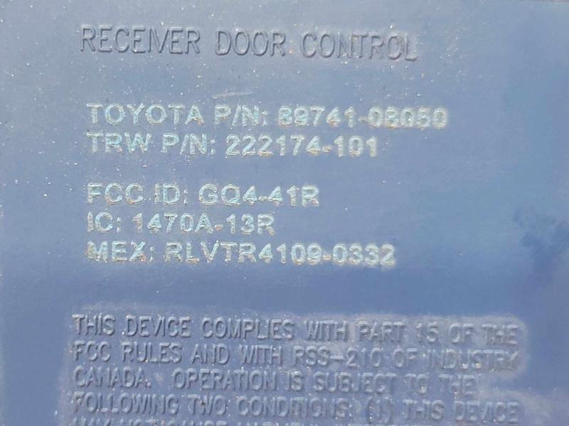 2011-2020 Toyota Sienna Door Receiver Control Module OEM 89741-08050