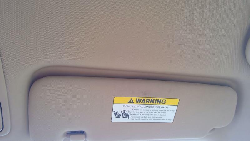 2011 - 2014 Hyundai Sonata Sun Visor Tan RH Passenger Side OEM 852024R021YDA