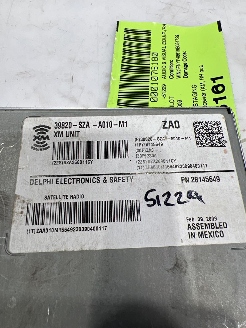 2009 - 2011 Honda Pilot Satellite Radio Receiver OEM 39820SZAA01