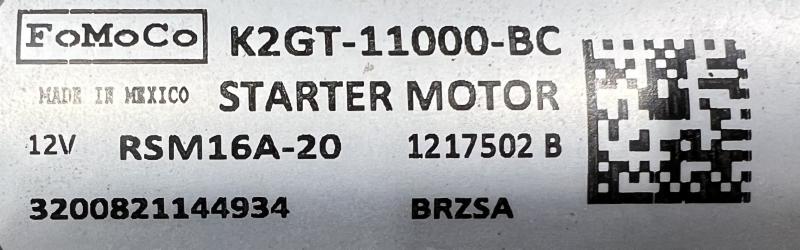 2020 Ford Edge Starter Motor