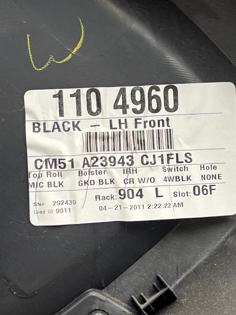 2012 Ford Focus Front Door Trim Panel LH Driver Side Black Cloth OEM CV6Z5423943BC