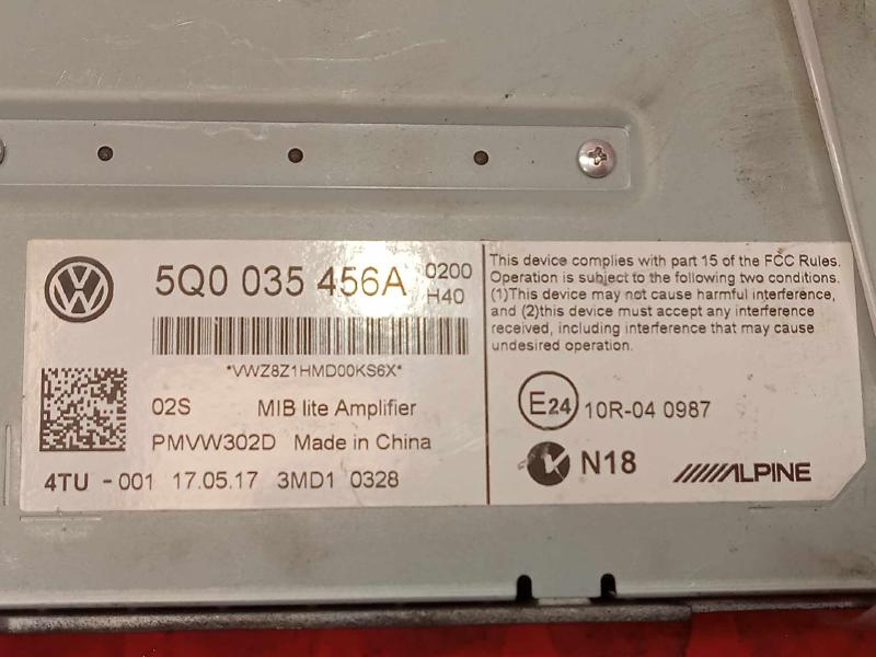 2017 Volkswagen Golf/GTI Radio Amplifier Alpine Genuine OEM 5Q0035456A