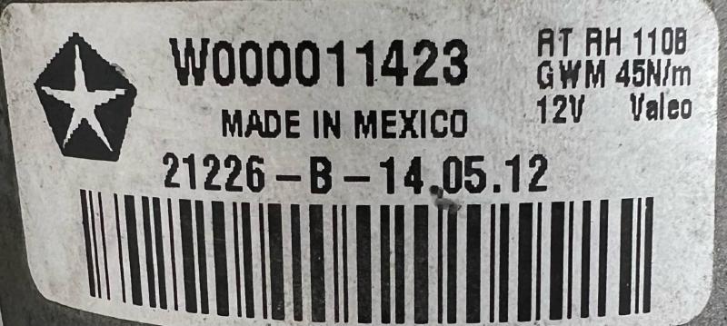 2008 - 2015 Dodge Caravan Front Wiper Motor OEM 68028446AB