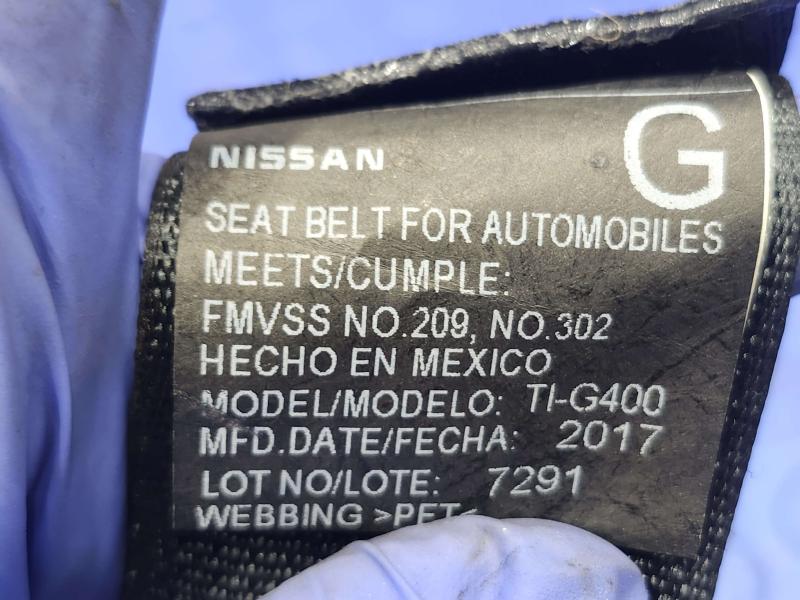 2018 Nissan Maxima Rear Seat Belt