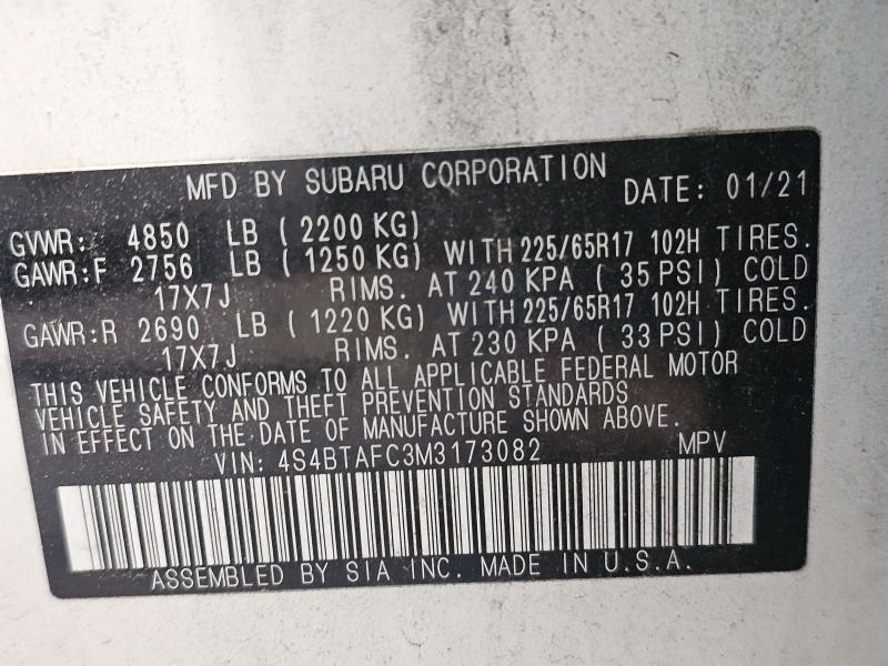 2021 Subaru Legacy Upper Control Arm Rear