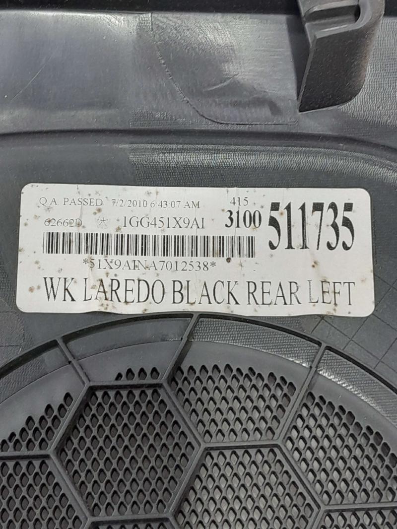 2011 Jeep Grand Cherokee Laredo Rear Door Trim Panel LH Driver Side Black OEM 1GG451X9AE
