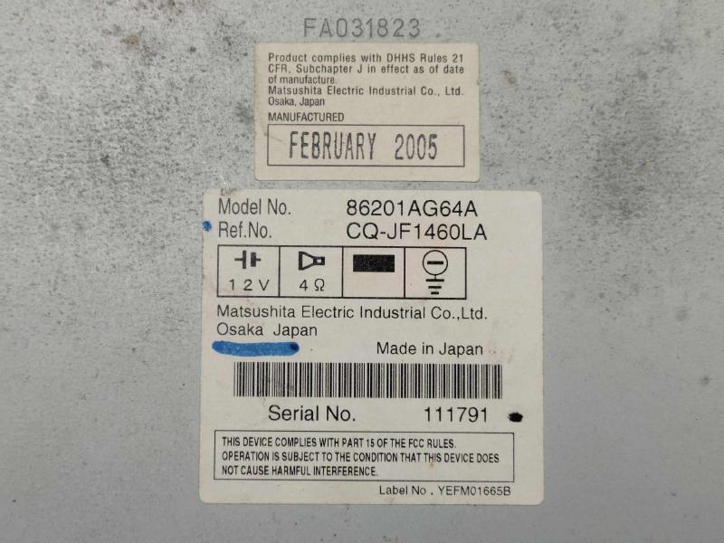 2005 Subaru Legacy Audio & Visual Equip.(Radio)