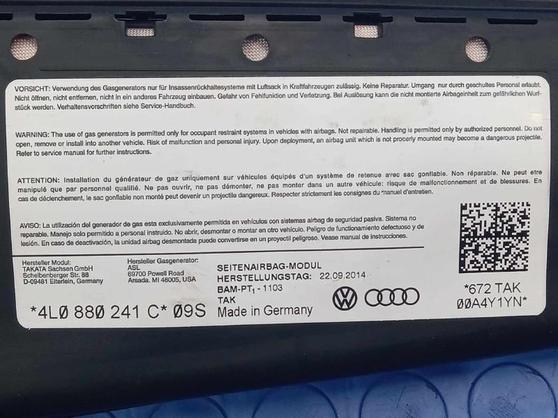 2015 Audi Q7 Air Bag