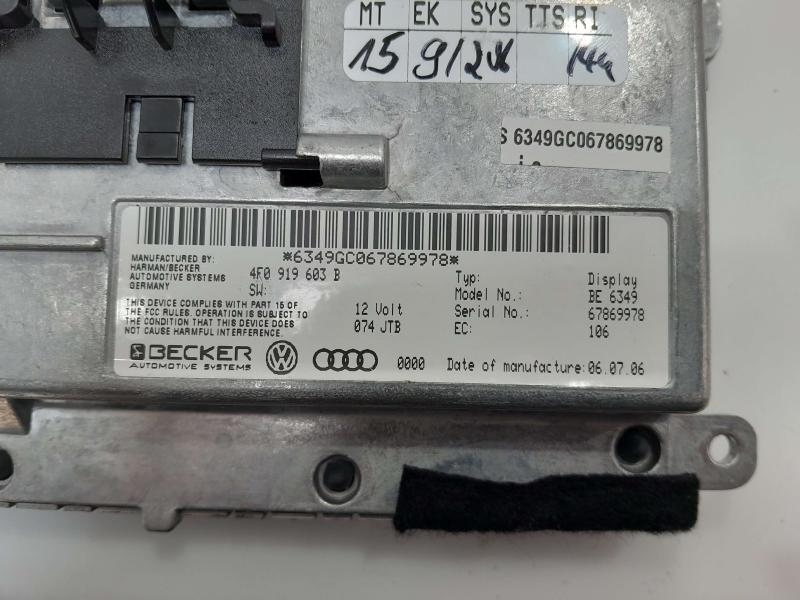 2007 Audi S6 Info-Gps-Tv Screen