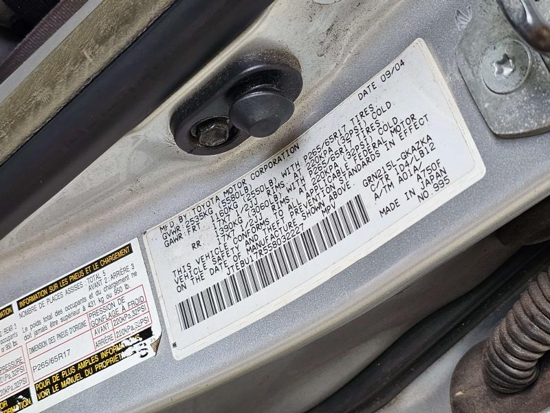2005 Toyota 4Runner Upper Control Arm Front