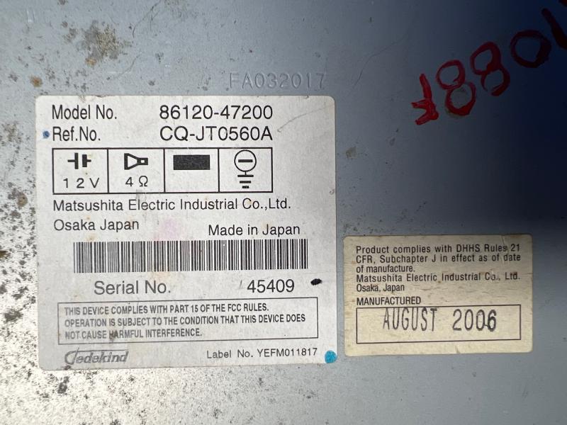 2007 2008 2009 Toyota Prius Radio AM FM CD OEM 8612047200