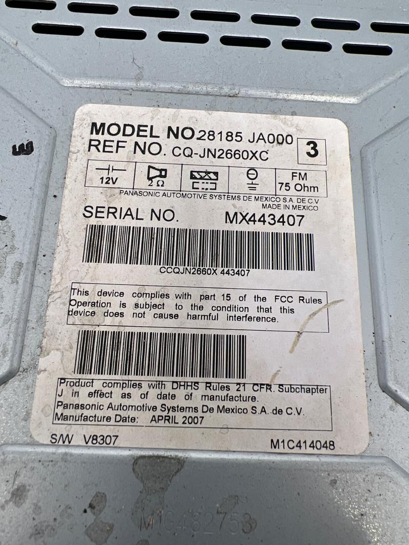 2007 Nissan Altima Audio & Visual Equip.(Radio)