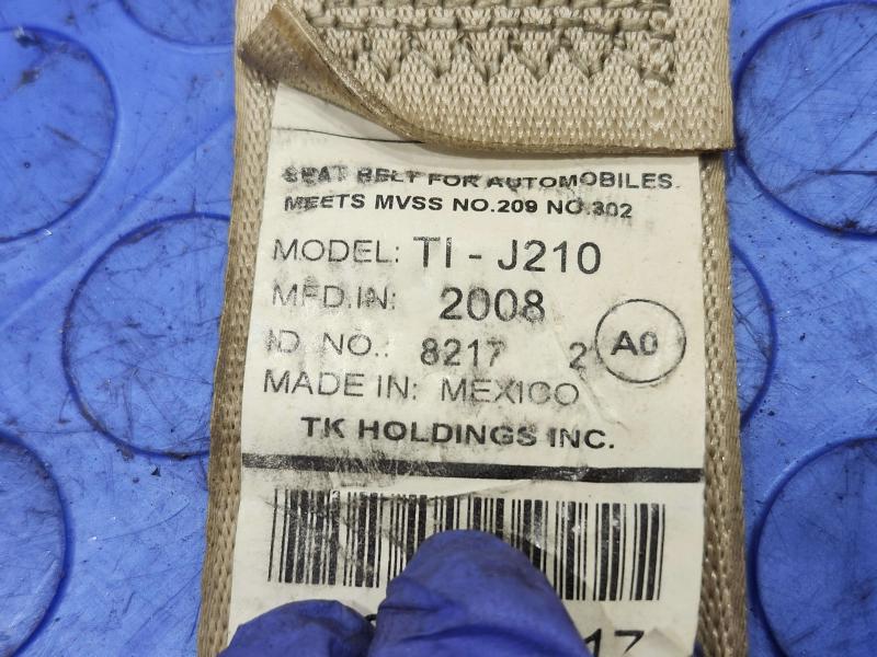 2009 Honda Accord Rear Seat Belt