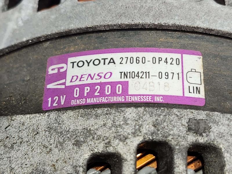 2018 Toyota Highlander Alternator