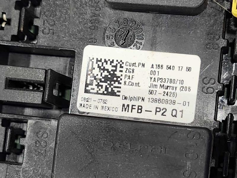 2012 Mercedes Benz ML W166 Rear Power Distribution Relay Junction Block OEM 1665401750