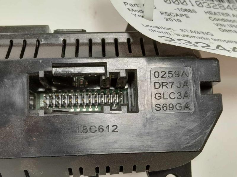 2019 Ford Escape Heater A/C Control
