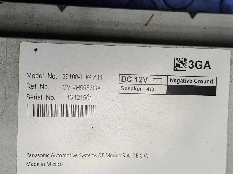 2016-2017 Honda Civic Coupe LX Radio Receiver Head Unit Display Screen OEM 39100-TGB-A11