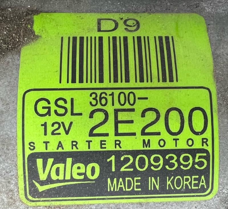 2018 Kia Soul Starter Motor