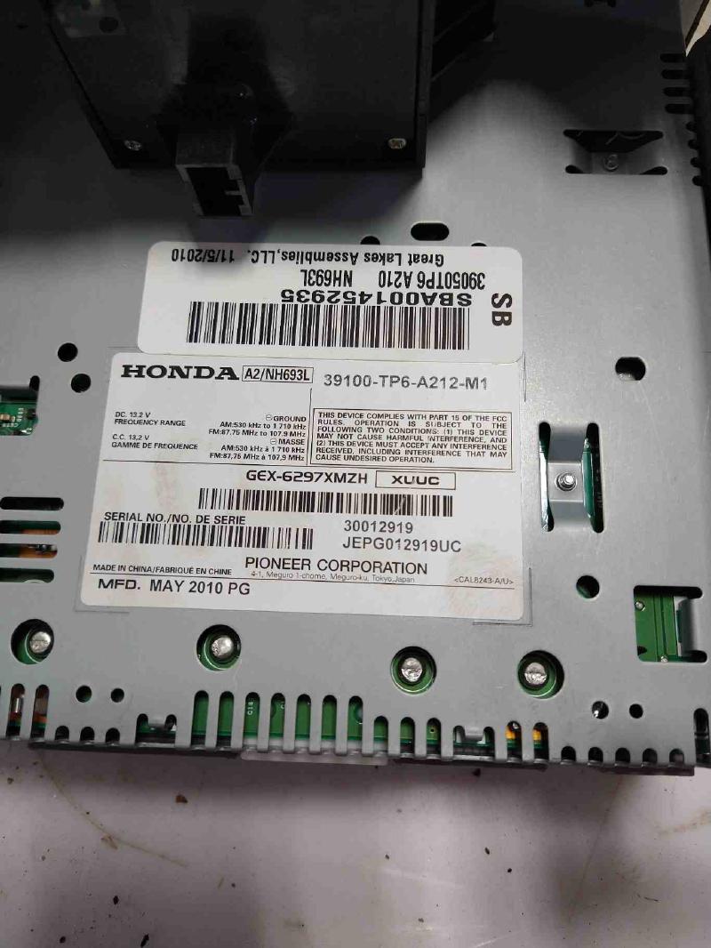 2011 Honda Crosstour Audio & Visual Equip.(Radio)