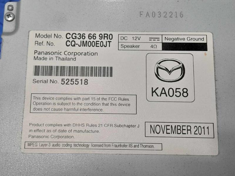 2012 Mazda Mazda5 Audio & Visual Equip.(Radio)