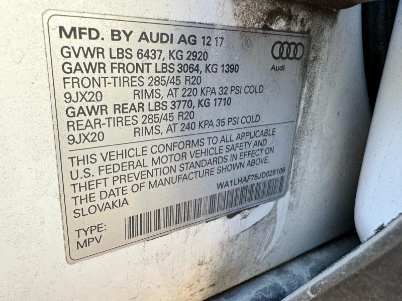 2018 Audi Q7 Air Cond. Evaporator