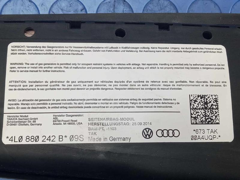 2015 Audi Q7 Air Bag