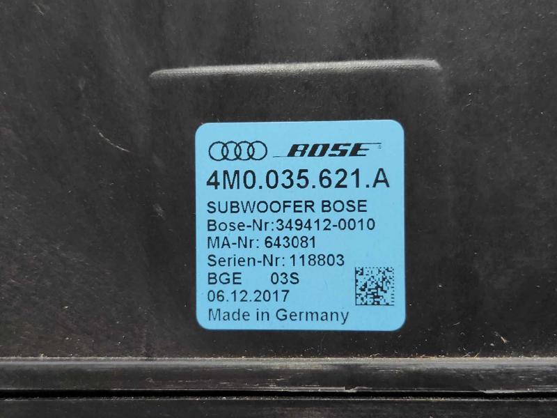 2017-2020 Audi Q7 Radio Subwoofer Box Assembly Genuine OEM Part 4M0035621A
