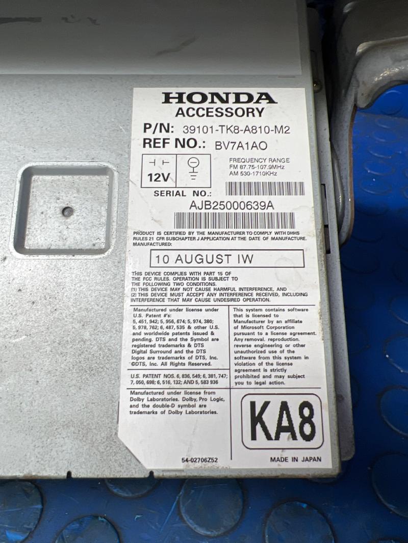 2011 Honda Odyssey Audio & Visual Equip.(Radio)