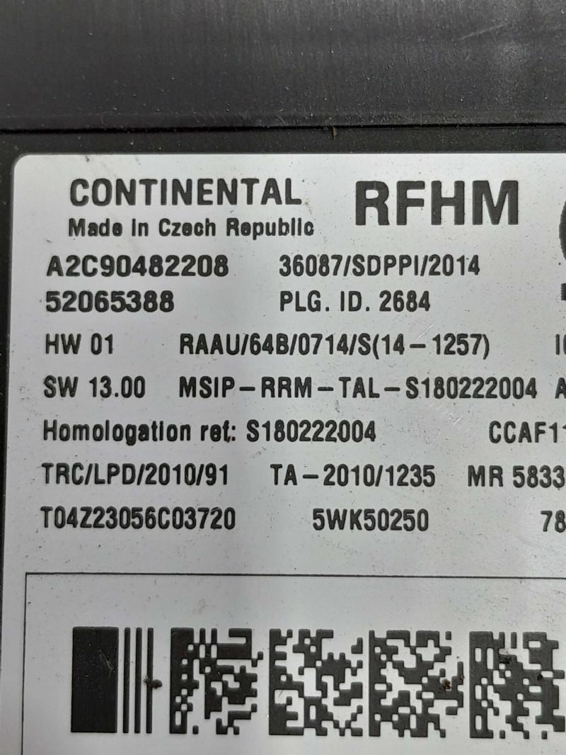 2015 - 2018 Jeep Renegade TPMS Tire Pressure Monitor Control Module OEM 52065388