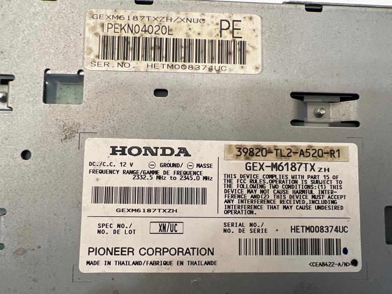2009 Acura TSX Audio & Visual Equip.(Radio)