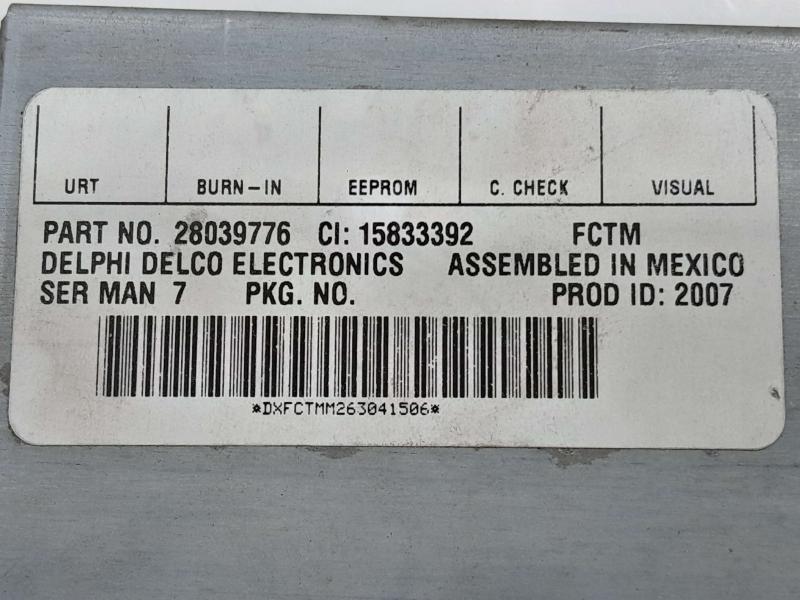 2007 Cadillac DTS Buick Lucerne Satellite Radio Control Module 28039776