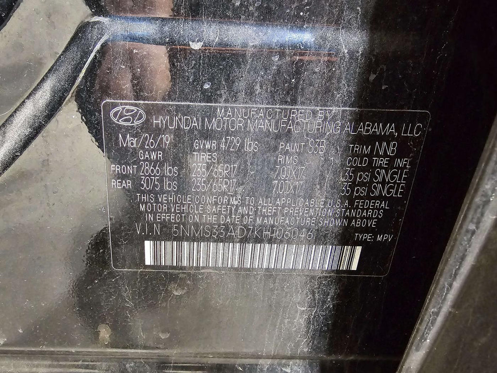 2019 Hyundai Santa Fe Front Door Trim Panel