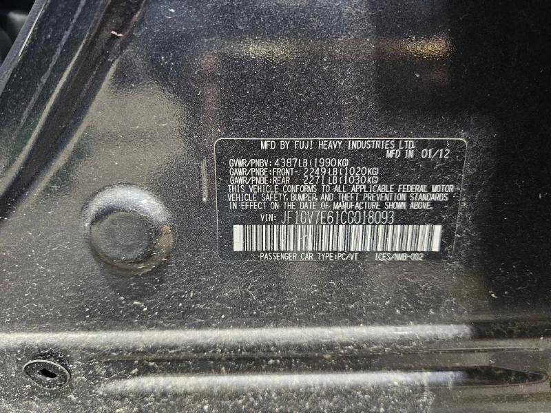 2012 Subaru Impreza Air Cond. Evaporator