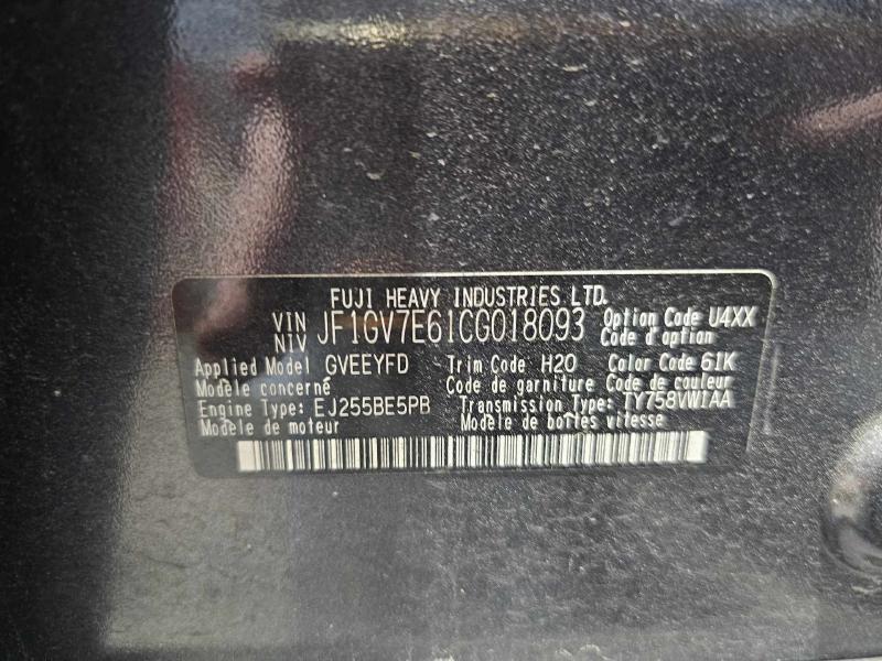 2012 Subaru Impreza Air Cond. Evaporator