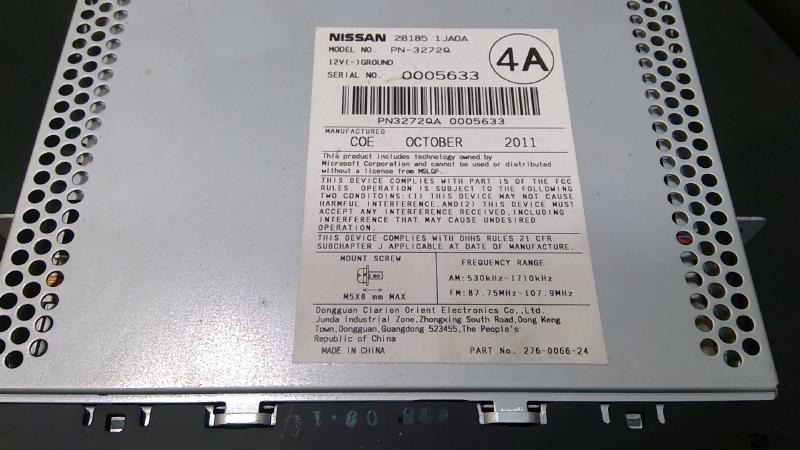 2012 Nissan Quest Audio & Visual Equip.(Radio)