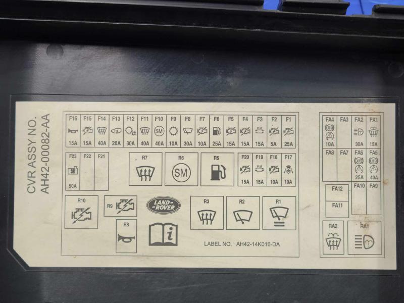 2010 Land Rover Range Rov Engine Fuse Box