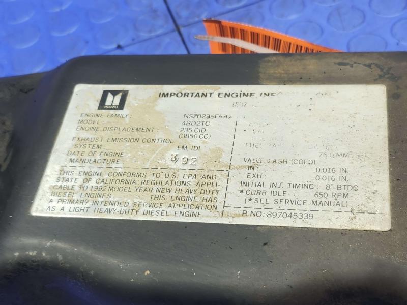 1988-1993 Isuzu NPR 3.9L OEM Engine Valve Cover Genuine 4BD1T Diesel Factory