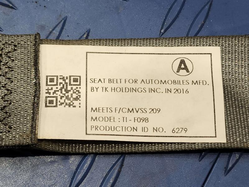 2017 Toyota Corolla Rear Seat Belt