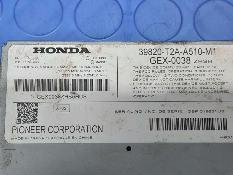 2014-2015 Honda Accord Satellite Radio Receiver Module Genuine OEM 39820T2AA51