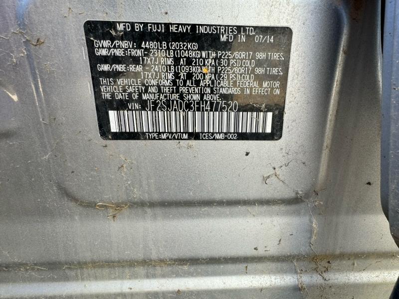 2015 Subaru Forester Air Cond. Evaporator