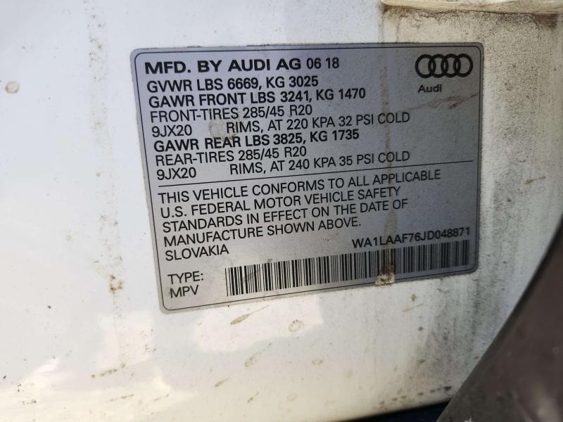 2018 Audi Q7 Air Cond. Evaporator