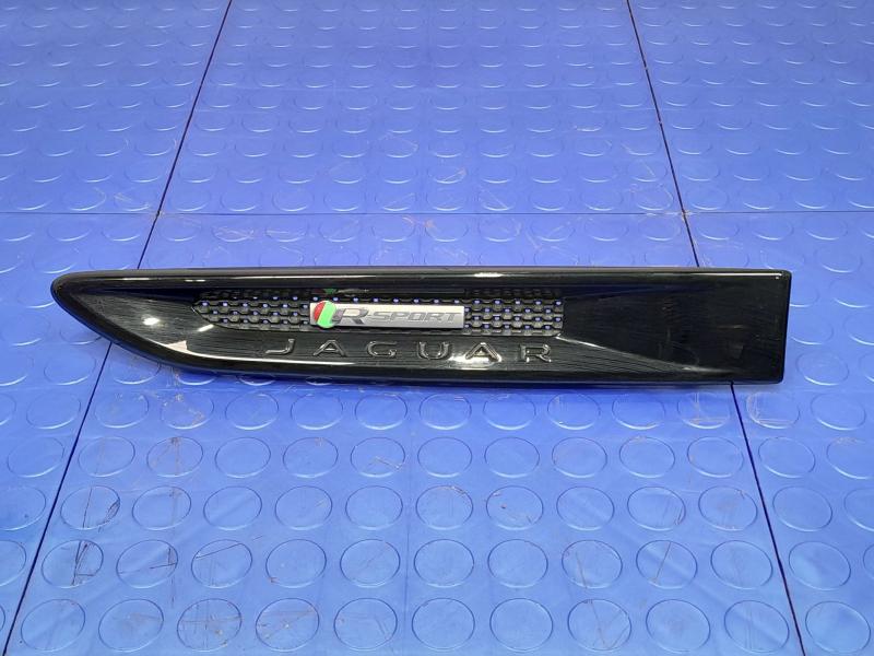 2017 Jaguar XE R-Sport Fender Side Vent Molding Gloss Black Left Driver Side OEM T4N16033,LH