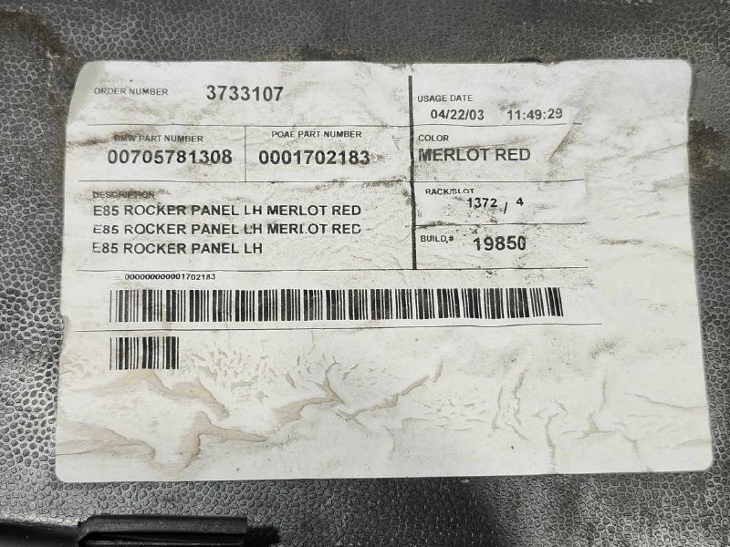 2003 BMW Z4 Rocker Moulding