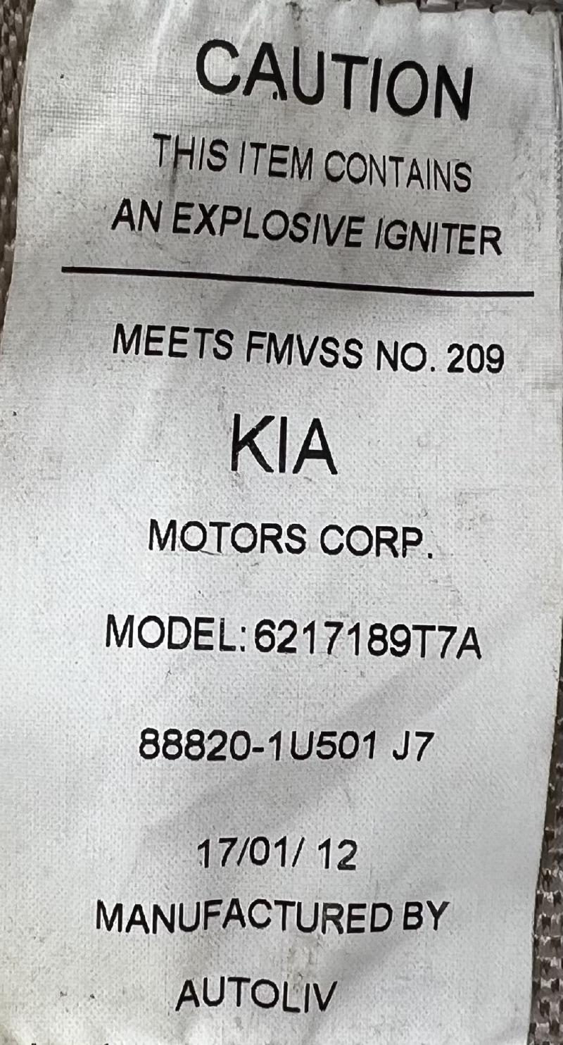 2012 Kia Sorento Front Seat Belt